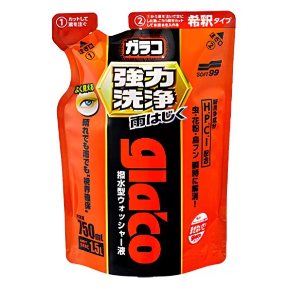 Soft99 免雨刷清潔液 強力去污型 750毫升 X 3入