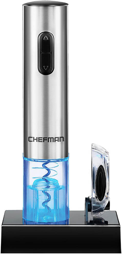 Chefman【美國代購】不銹鋼電動開瓶器 含箔刀 可充電 國際電壓
