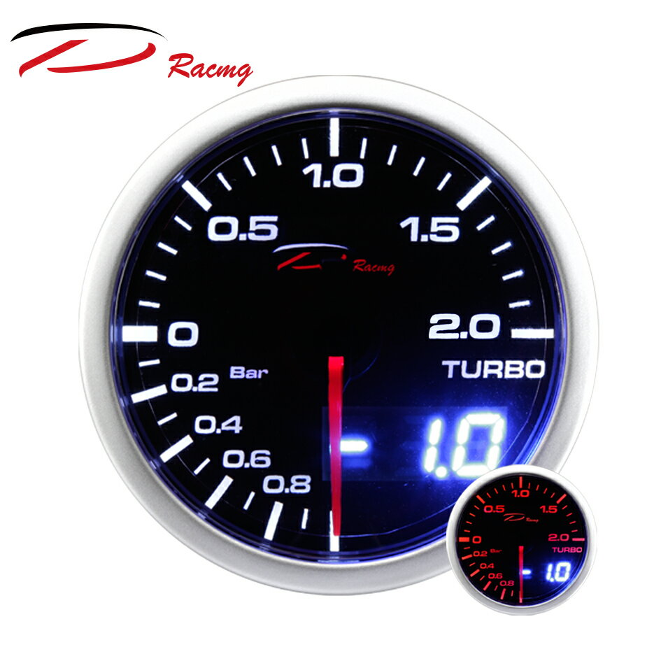 【D Racing三環錶/改裝錶】60mm渦輪錶 BOOST。Dual View 指針+數字雙顯示系列。錶頭無設定功能。