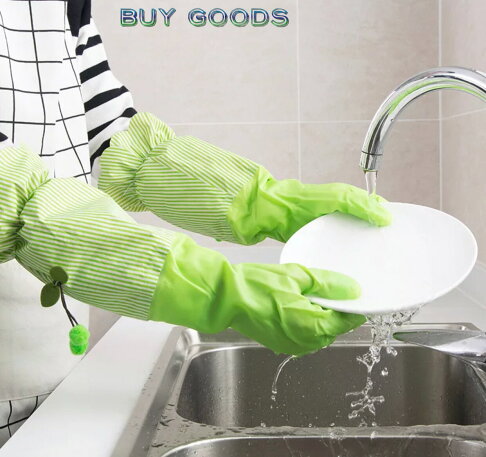 居家清潔長手套 防水洗碗手套 廚房用手套 洗衣手套 (顏色隨機) 6