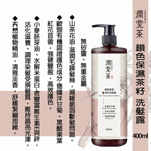 【茶寶】新品特價85折~鎖色保濕茶籽洗髮露 (400ml)效期2026.02.22
