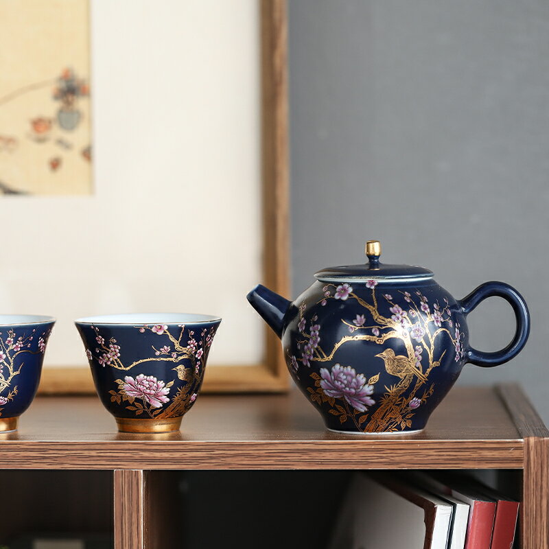 琺瑯彩功夫茶具套裝 家用整套陶瓷茶壺茶杯泡茶器禮盒