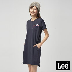 Lee 長版口袋棒棒糖綉花洋裝/RG-0-丈青