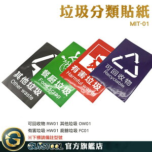 GUYSTOOL 可回收物 環境保護 垃圾桶分類貼紙 環保 一般垃圾 宣傳貼紙 垃圾分類標簽貼紙 MIT-01