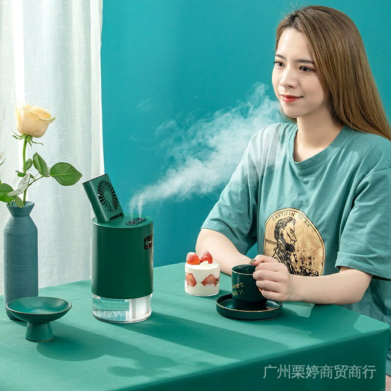 新款創意好極升降風扇加溼器雙噴霧大容量家用桌面水冷風扇帶遙控