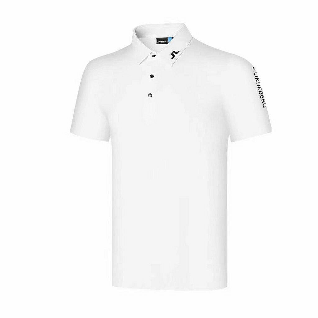 [J.LINDEBERG]新款高爾夫男士短袖上衣夏季休閒運動寬鬆速乾透氣材質GOLF服裝