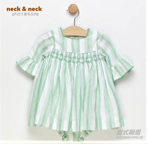 西班牙精品童裝, Neck&Neck, 女童短袖洋裝, 典雅鄉村風, 18M/80cm, 現貨