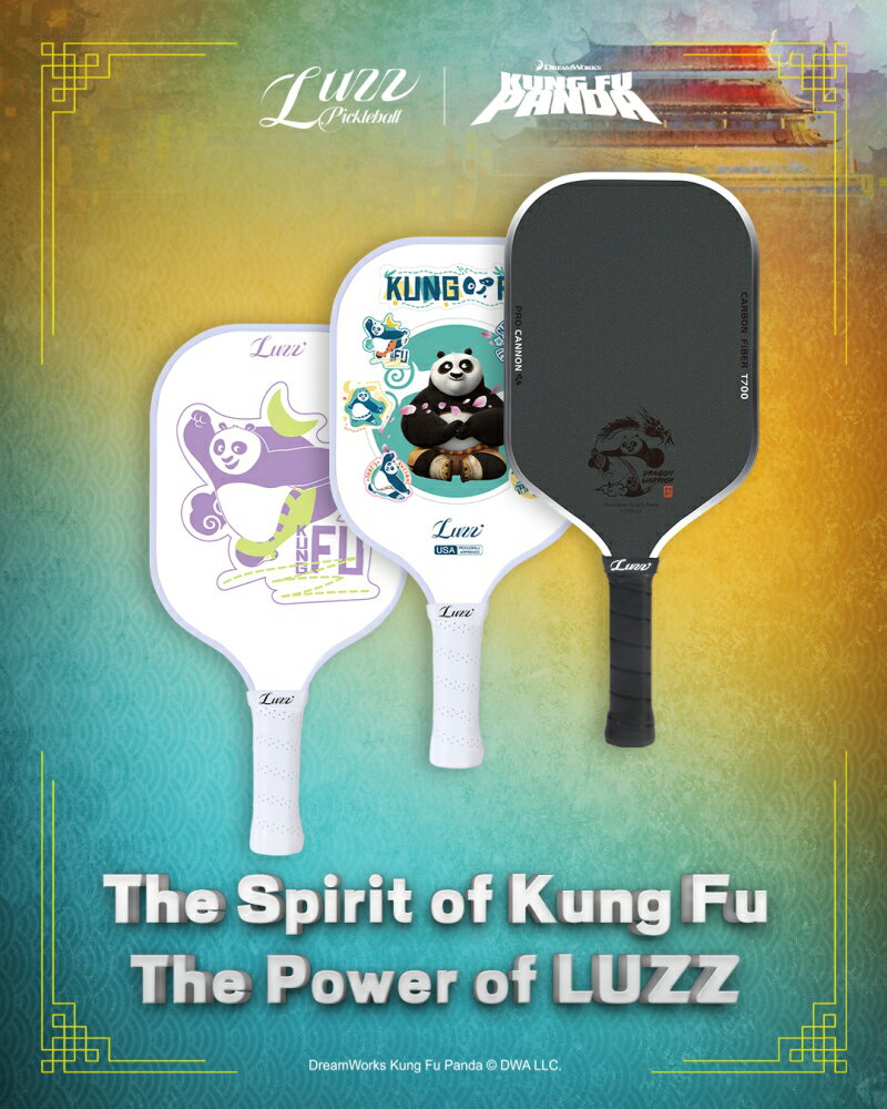 Luzz x  Kung Fu Panda 功夫熊聯名匹克球拍  (專業&入門拍)  輕量好握 雙認証