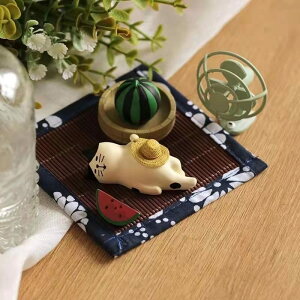 日式夏日貓 治癒系可愛日式小擺件桌面裝飾品