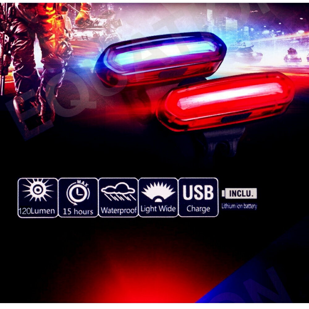 美麗大街【112103024】紅色自行車尾燈USB充電警示燈山地車騎行尾燈單車配件 5