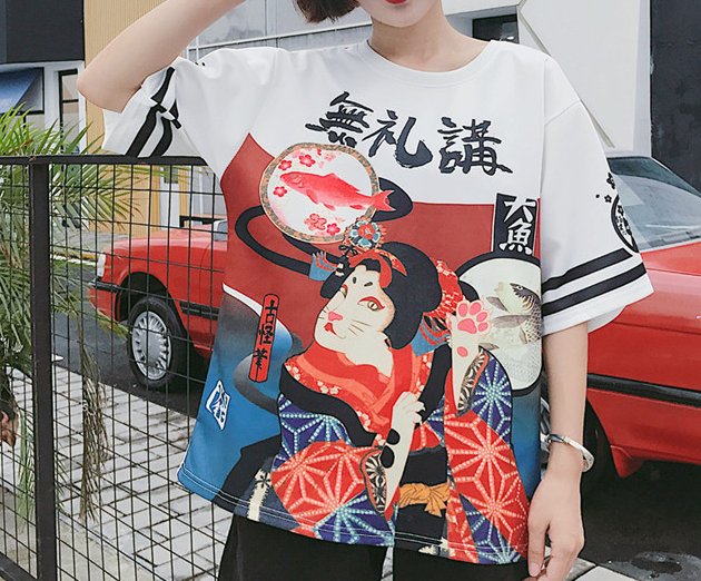 FINDSENSE 韓國 日式 寬松 男女 潮流 短袖T恤 情侶T恤 學生T恤 特色T恤 GF