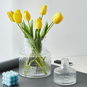 百合花專用花瓶玻璃大口徑輕奢高端圓肚滿天星適合的韓式水培圓形