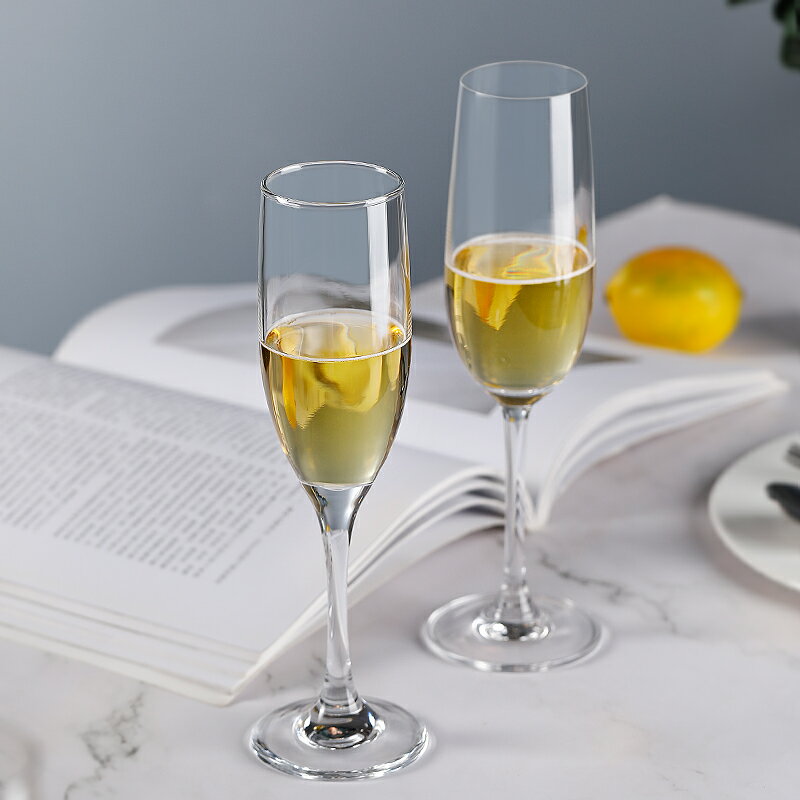 水晶玻璃香檳杯起泡酒高腳杯家用高檔紅酒杯2只歐式雞尾酒杯子