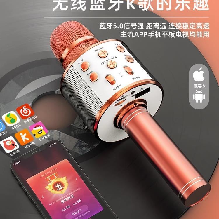 k歌麥克風話筒音響一體無線電視兒童唱歌全民家用ktv變聲家庭【Snowbelle優選】