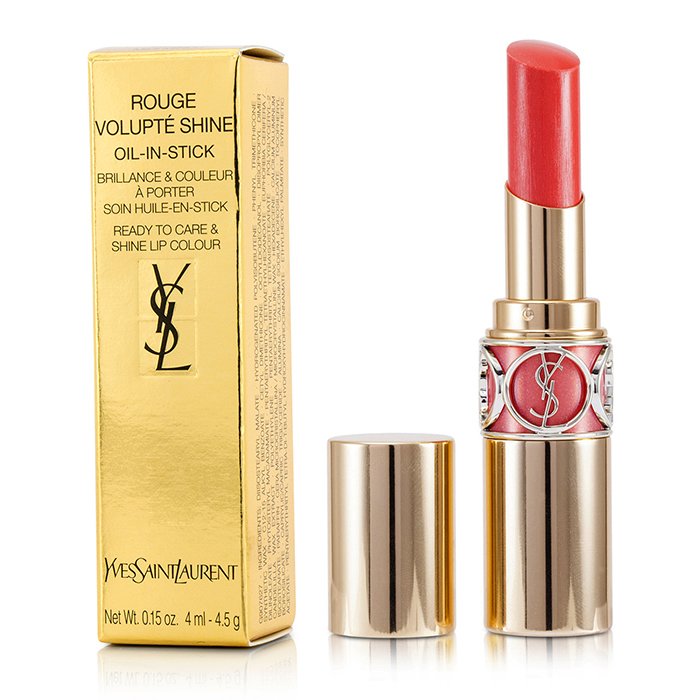 不買會後悔 Yves Saint Laurent Ysl聖羅蘭情挑誘光水唇膏 唇彩 15 Corail Intuitive Corail Spontini純粹珊瑚4 5g 0 15oz