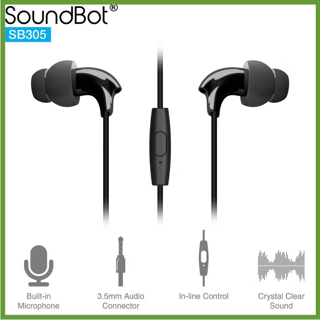 美國聲霸SoundBot 運動防汗耳機超重低音 防水耳掛 有線耳機 通話入耳耳機 3.5mm