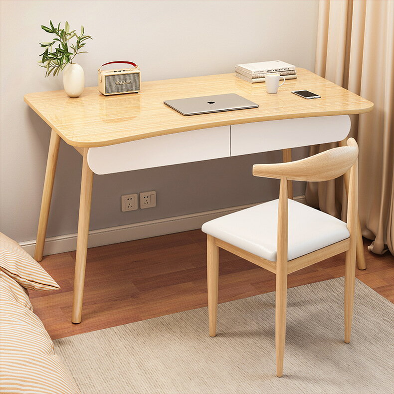 簡易書桌家用實木腿桌子臥室小型北歐簡約現代學生寫字桌電腦桌