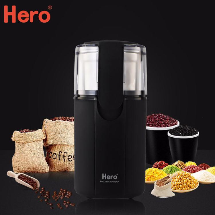 免運 研磨機 HERO磨豆機電動咖啡豆研磨機 不銹鋼 家用小型粉碎機 便攜打粉機