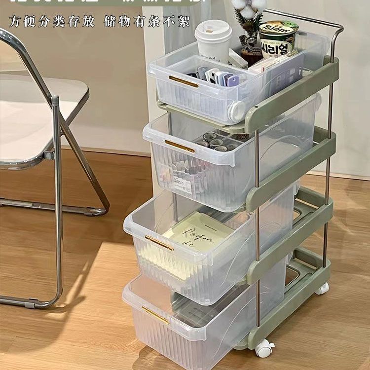 可移動小推車置物架落地多層零食收納架宿舍客廳衛生間臥室儲物架 99購物節