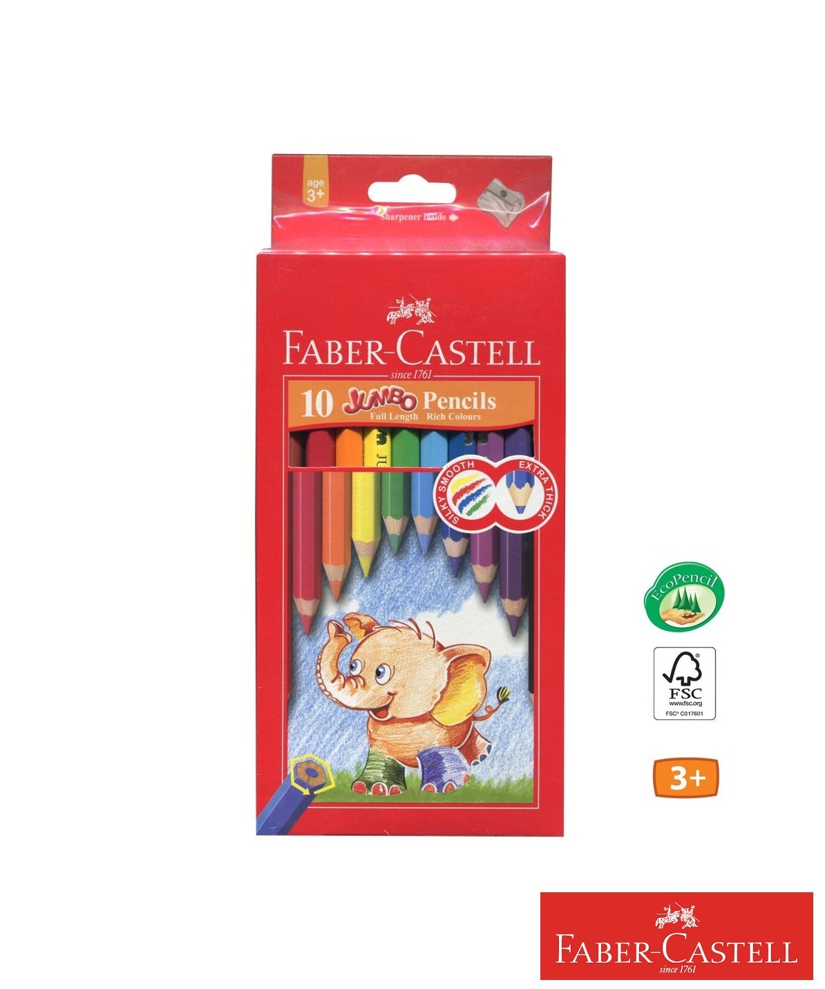 德國 Faber-Castell 輝柏 111610 大六角彩色鉛筆 (6.0mm) (10色) 3