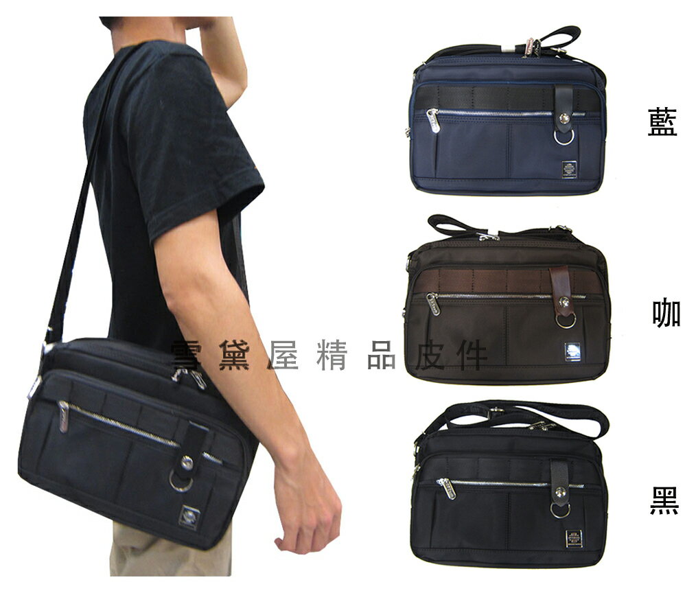 限時 滿3千賺10%點數↘ | ~雪黛屋~SPYWALK 斜側包肩揹包中容量二層主袋8吋電腦防水尼龍布肩背斜側背多袋口隨身物品外出休閒SD1737(中)