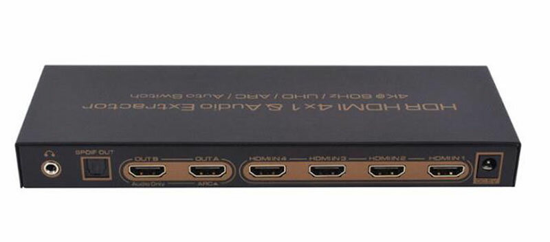 [6大陸直寄] AIS HDR HDMI 2.0版 4X1 &音訊分離器ARC音訊回傳杜比視界7.1音訊輸出 - HDMX0011M1