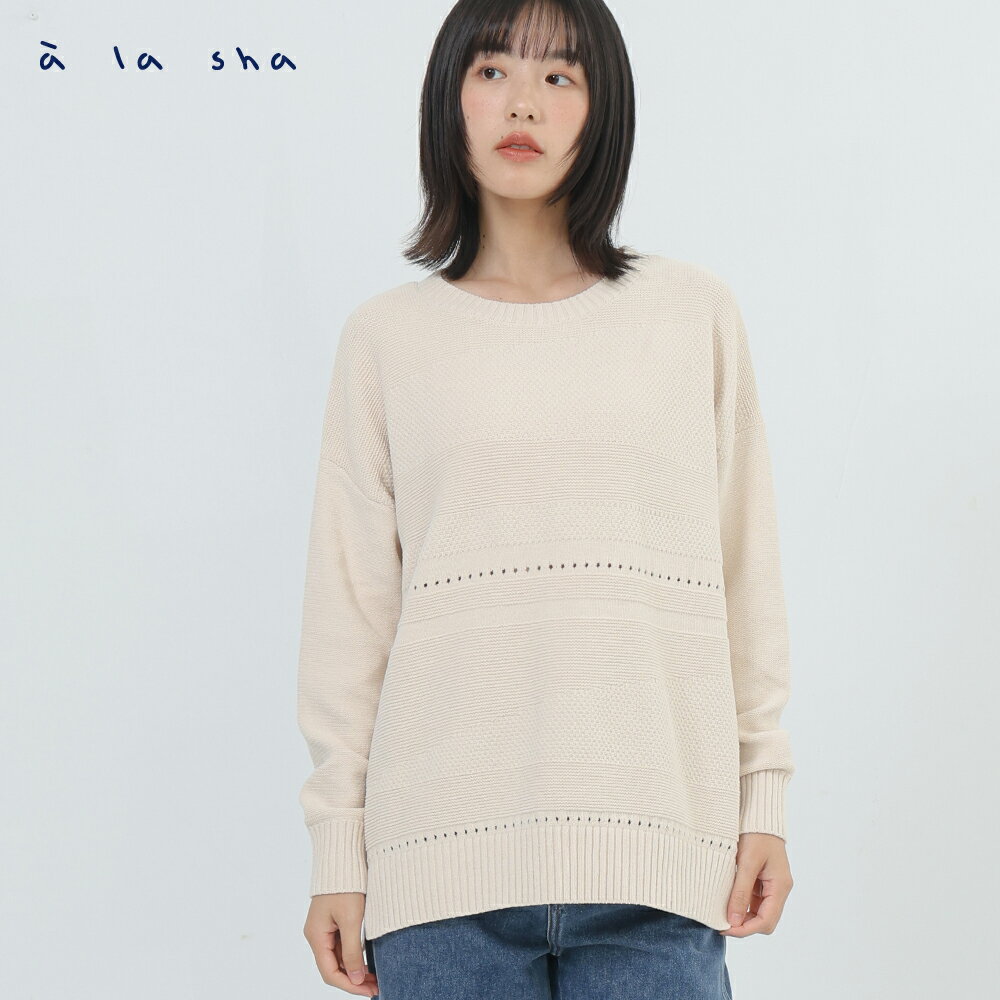 a la sha 組織變化寬版針織上衣 a la sha 組織變化寬版針織上衣