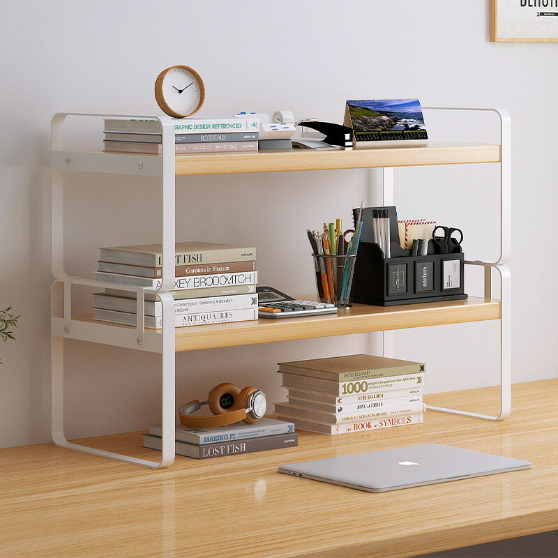 桌麵書架小型簡易臥室鐵藝置物架辦公室架子桌上收納客廳網紅書櫃