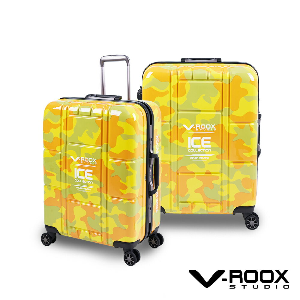 <br/><br/>  V-ROOX ICE by A.L.I 22吋 不敗迷彩時尚行李箱 硬殼鋁框旅行箱-迷彩黃<br/><br/>