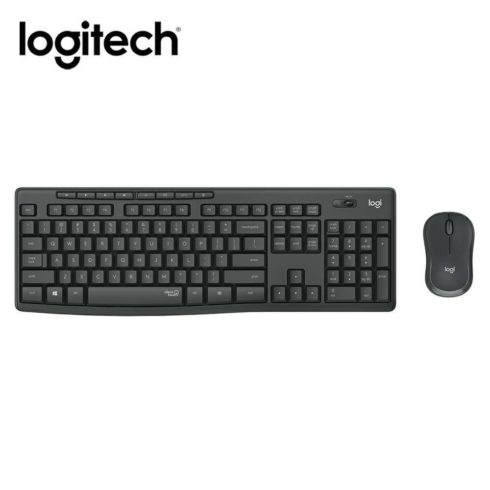 【Logitech 羅技】MK295 靜音鍵鼠組-石墨灰【三井3C】