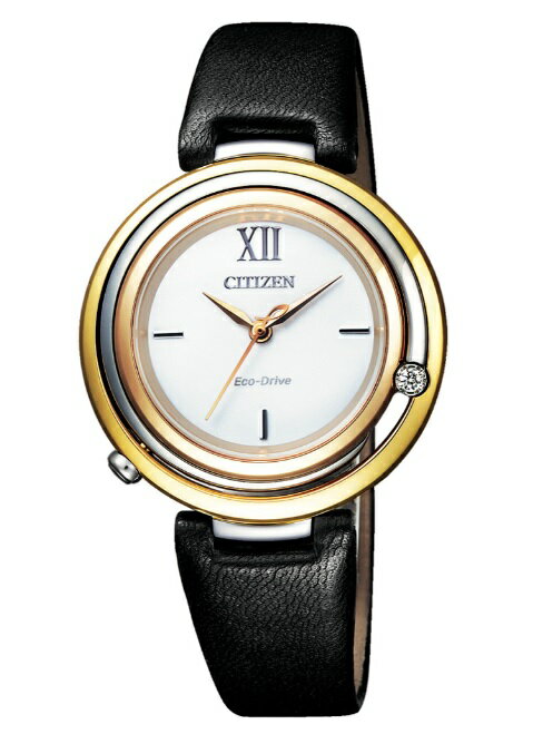 CITIZEN 星辰錶 EM0656-15A 限量/天然鑽石/光動能圓環女錶/白色面 32mm｜樂天全館特惠中★指定刷卡回饋10%