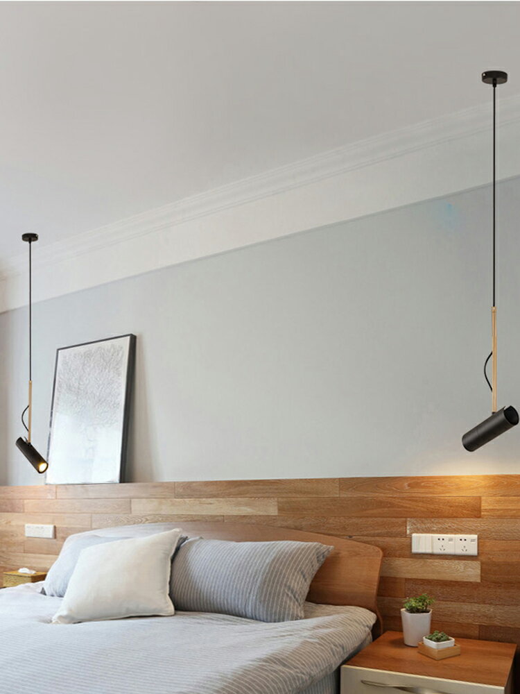 床頭吊燈現代簡約極簡北歐臥室閱讀燈創意長線服裝店輕奢小射燈