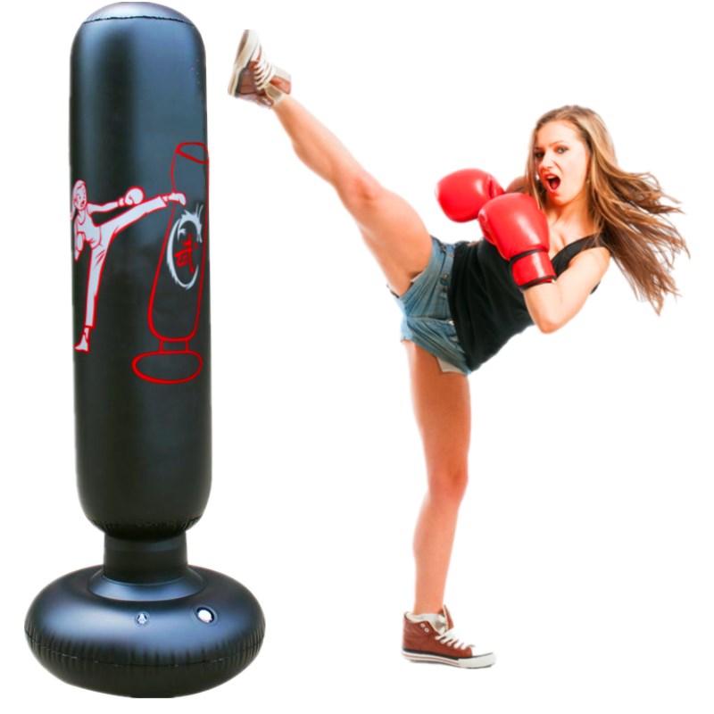 充氣沙包 兒童拳擊健身不倒翁玩具立式家用沙袋跆拳道散打訓練器材充氣沙包『XY18975』