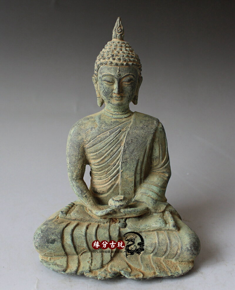 仿古做舊出土純銅如來佛擺件 釋迦牟尼銅像佛像鎮宅辟邪風水銅器1入