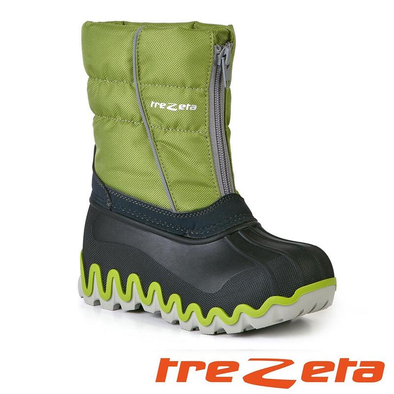 義大利TREZETA】 女中筒保暖雪鞋綠16461 雪靴(內厚鋪毛) 防滑鞋底