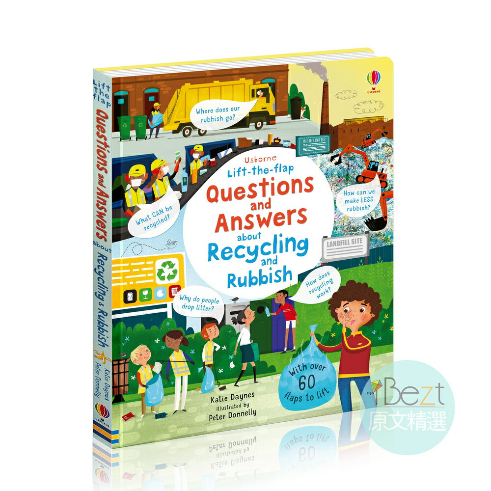 Usborne Lift-the-flap Questions and Answers About Recycling and Rubbish | 外文 | 繪本 | 垃圾 | 回收 | 環保意識 | 綠色環保生態 | 衛生 | 硬頁 | 翻翻