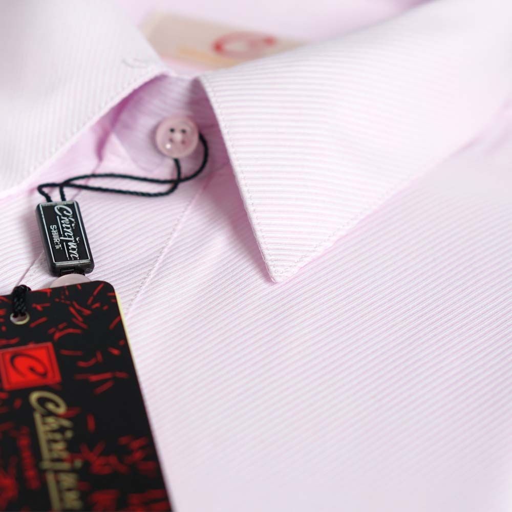 【CHINJUN/65系列】機能舒適襯衫-長袖/短袖、粉色斜紋、8088