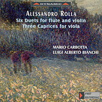 羅亞：長笛與小提琴二重奏、中提琴隨想曲 Rolla: 3 Duetti Concertanti for flute and violin, etc. (CD)【Dynamic】