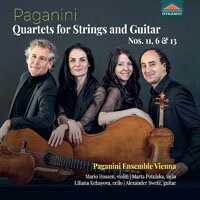 帕格尼尼：弦樂與吉他四重奏４，作品第11、6、13號 Paganini: Quartets for Strings and Guitar Nos. 11, 6 & 13 (CD)【Dynamic】