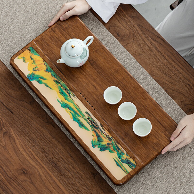 日式禪意重竹長方形茶盤客廳功夫茶具簡約家用茶臺茶海儲水雙用