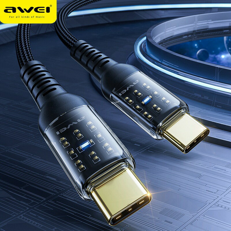 awei用維CL-138T超級快充資料線PD60W適用於蘋果lighting27W帶燈