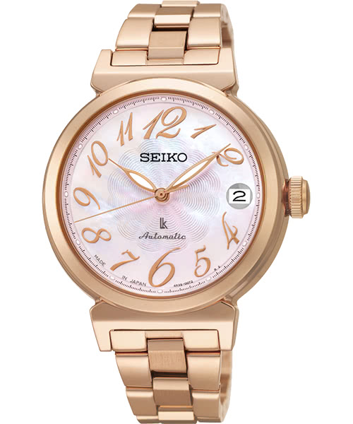 SEIKO 精工 LUKIA 花漾時光機械腕錶 4R35-00J0P(SRP870J1) 玫瑰金 粉紅 34.6mm