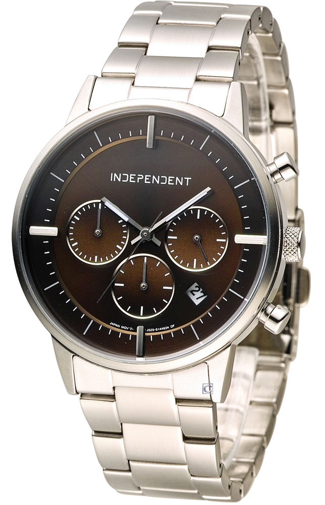 INDEPENDENT-指定商品-潮流玩酷時尚計時腕錶(BR1-811-93)-40mm-咖啡面鋼帶【刷卡回饋 分期0利率】【APP下單4%點數回饋】