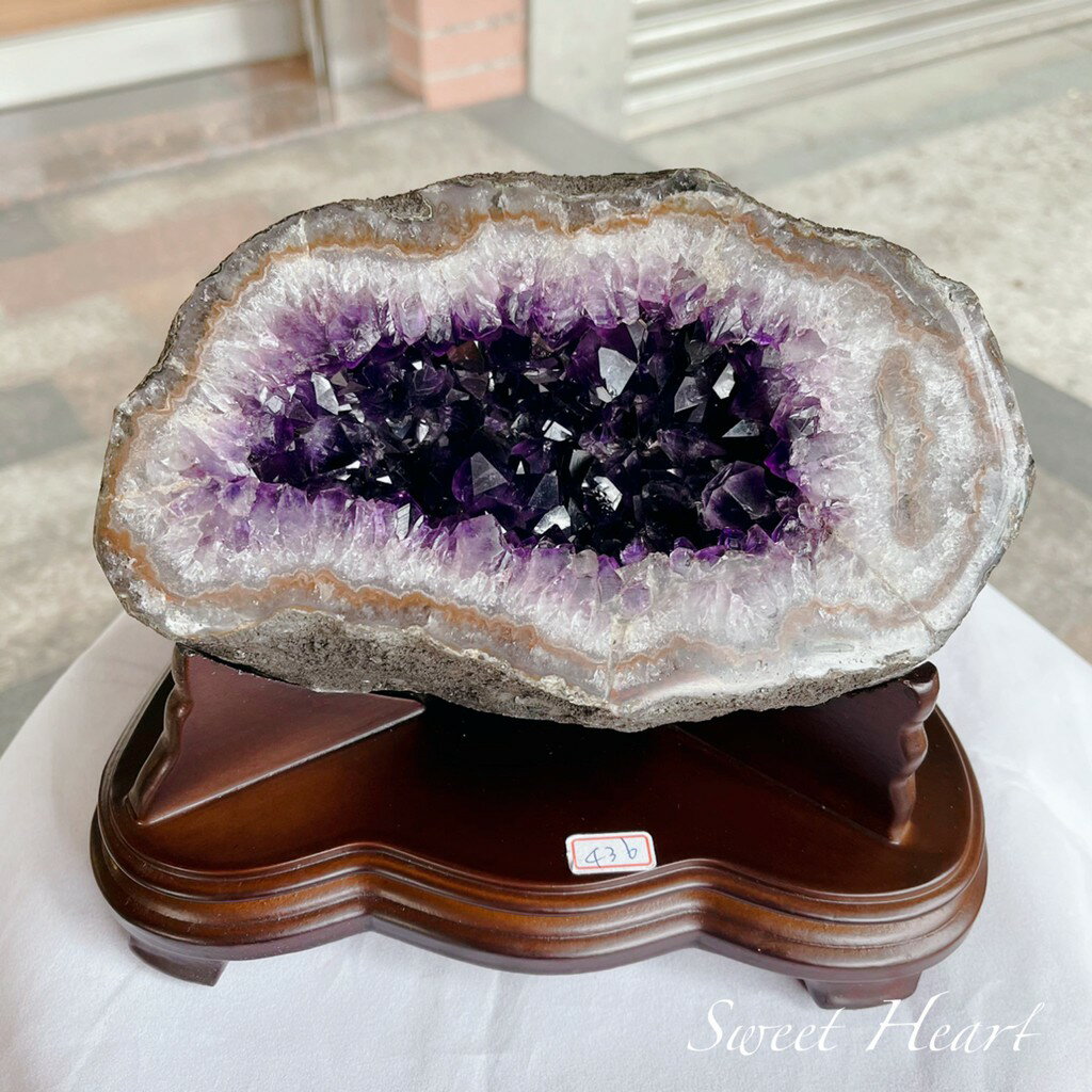 天然 烏拉圭🇺🇾高等級 財寶袋圓洞型 紫晶洞 紫水晶洞🔮紫遇貴人😘系列 3.6kg 編號:436