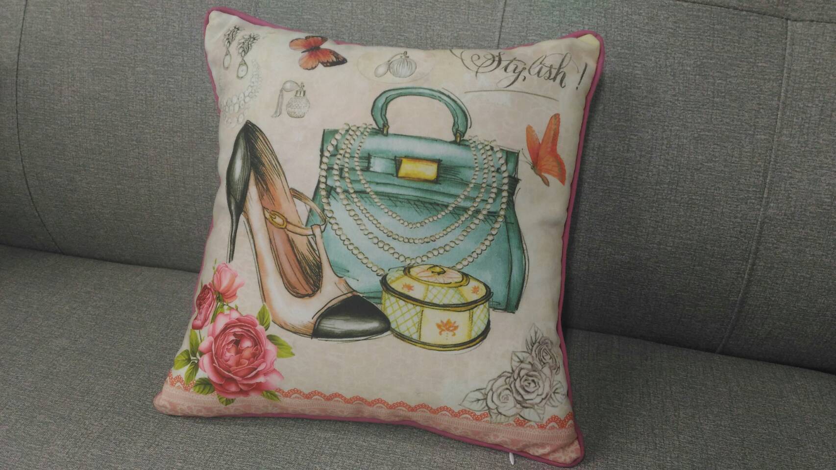 古典時尚印花抱枕40x40cm