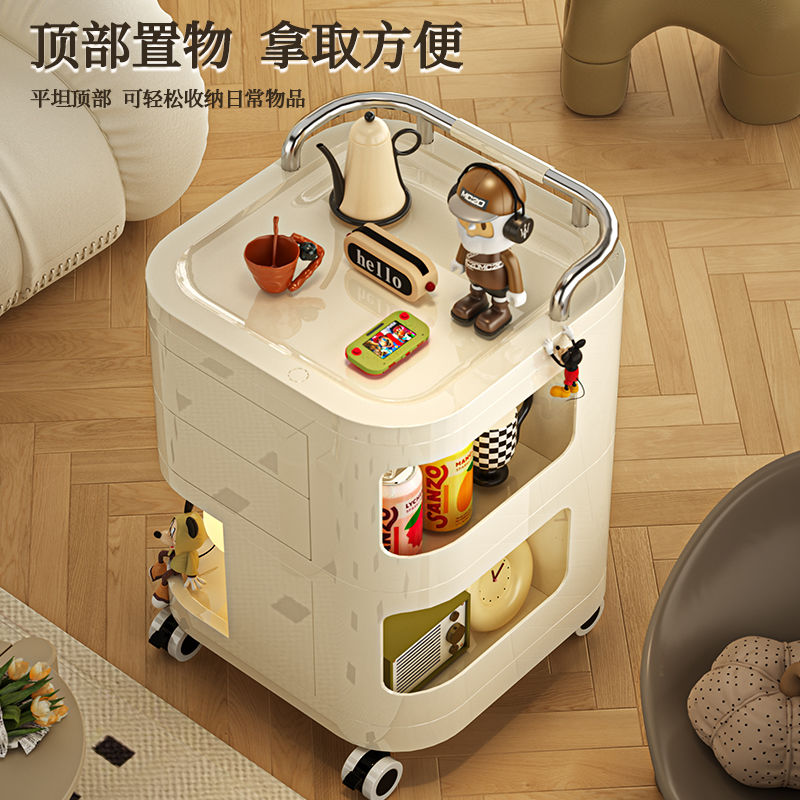 快速出貨 可開發票 家用小推車置物架可移動旋轉零食推車化妝品收納櫃多功能收納架子