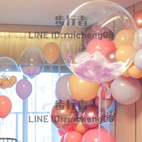 10套 透明飄空氣球羽毛波波球畢業照生日派對結婚房間佈置裝飾【步行者戶外生活館】