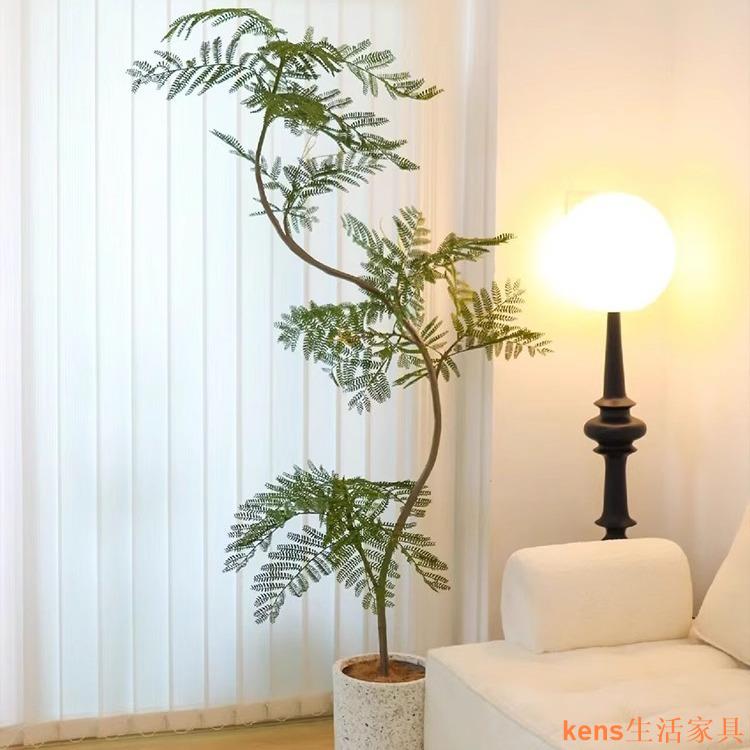 免運 仿真植物 仿真樹 仿真綠植 仿真擺飾 假樹 仿真藍花楹客廳大型落地植物裝飾盆栽擺件室內輕奢綠植仿生花假樹特惠/開立發票K0929 2