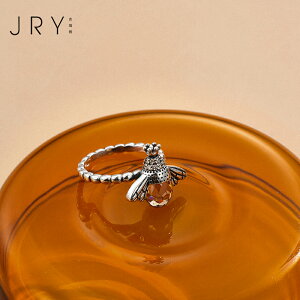 韓國復古小眾小蜜蜂食指戒指女純銀個性時尚冷淡風高級精致裝飾品