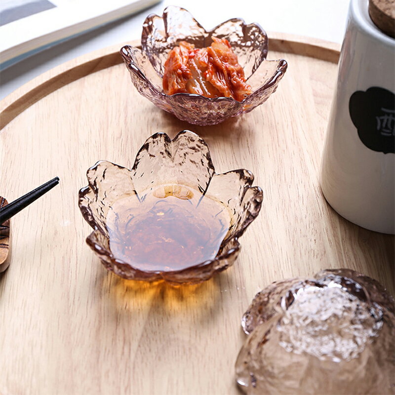 櫻花碟玻璃碟子家用小日式醬料醬油調味飾品粉色花瓣個性沾水精致